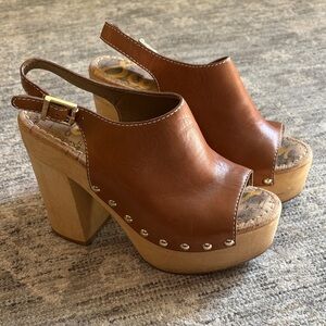 Sam Edelman - Marley - Brown Leather Platforms- size 7 - great condition